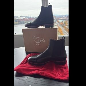 Christian Louboutin Black Leather Chelsea Boots